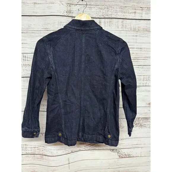 VTG Lauren Jeans by Ralph Lauren Jacket Dark Denim Button Down Classic Safari S - Picture 5 of 9